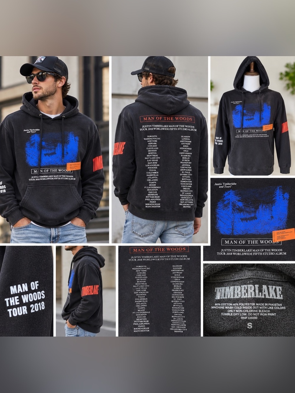 Justin Timberlake Man of the Woods 2018 World Tour Hoodie Small
